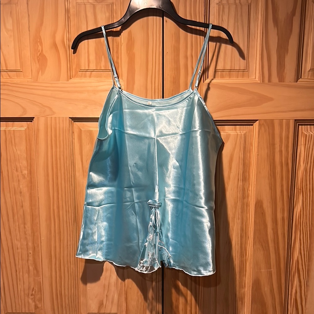 Sleek Satin Women's Camisole in Light Blue